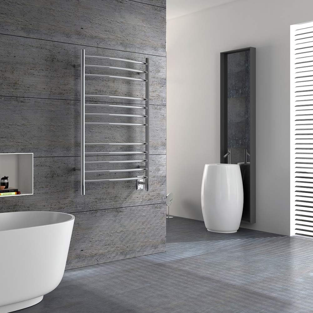 HEATGENE Towel Warmer Wall Mount Electric Plug-in/Hardwired Heated Towel Racks - Brushed