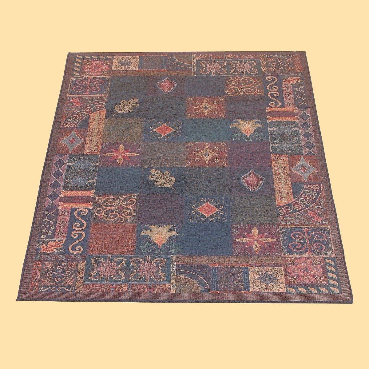 Renovators Supply Manufacturing Rectangular Area Rug 6ft X 4ft Red Chenille for Living Room Patchwork Style