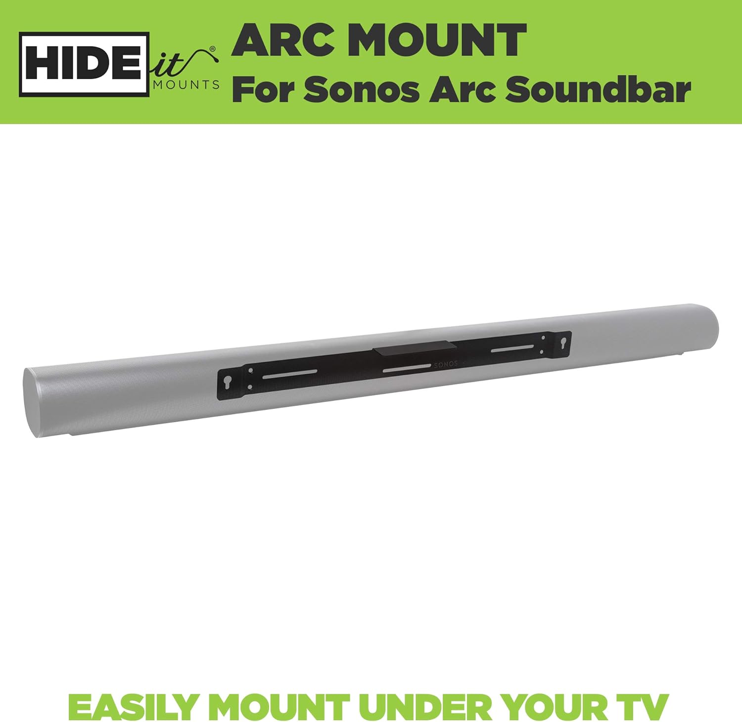 HIDEit Mounts Arc Sonos Arc Wall Mount, Black Steel Mount for Sonos Arc Soundbar Mount, Soundbar Mounting Bracket Under TV Pack of 2