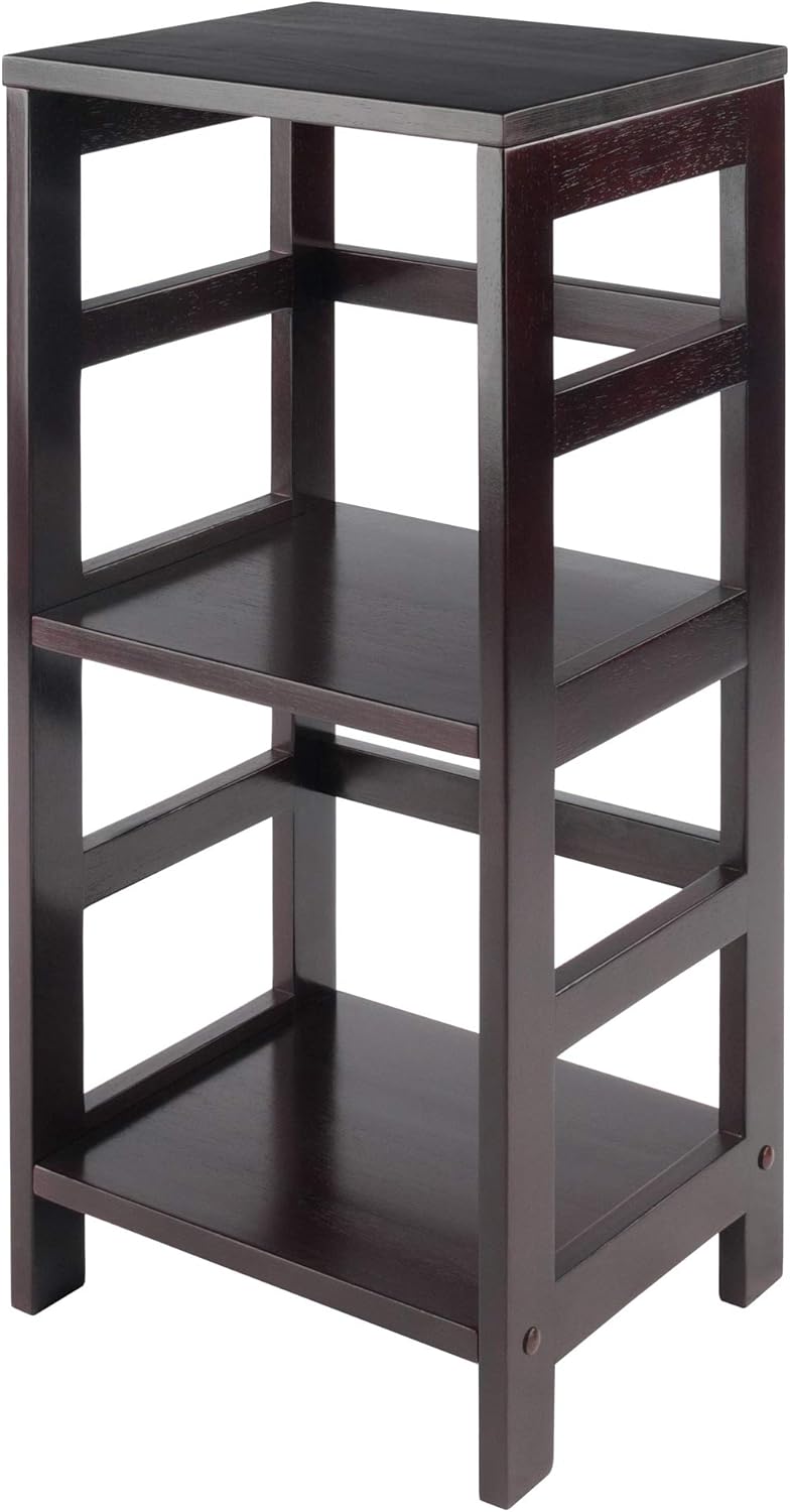 Winsome Leo Model Name Shelving, Tall, Espresso & Wood Claire Accent Table, Black