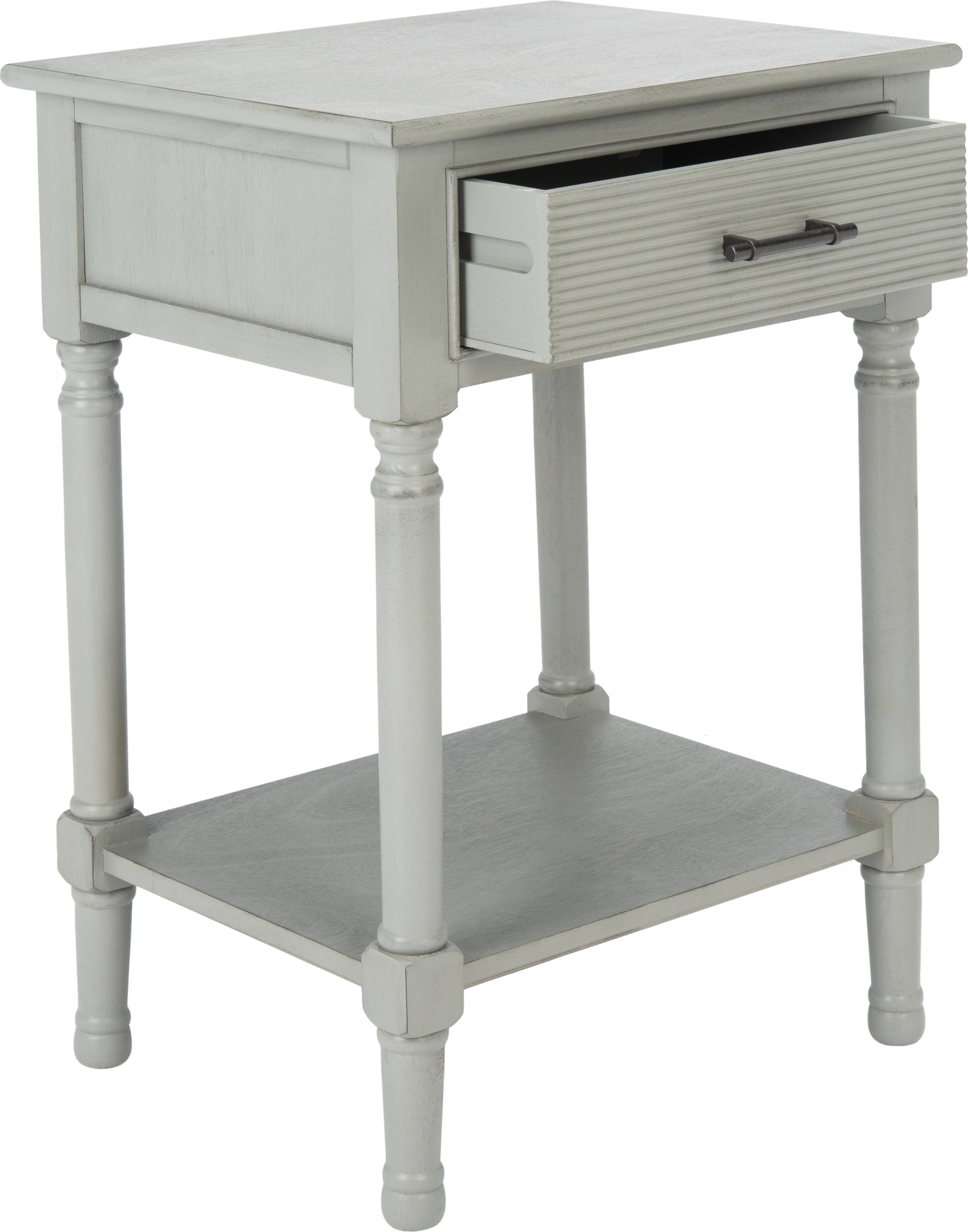 Safavieh ACC5713C Ryder 1 Drawer Accent Table Distressed u0026 Grey