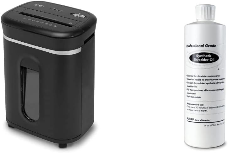 Aurora AU1220XA 12 Sheet Crosscut Paper and Credit Card Shredder with 5.2 gal Wastebasket Pack of 2