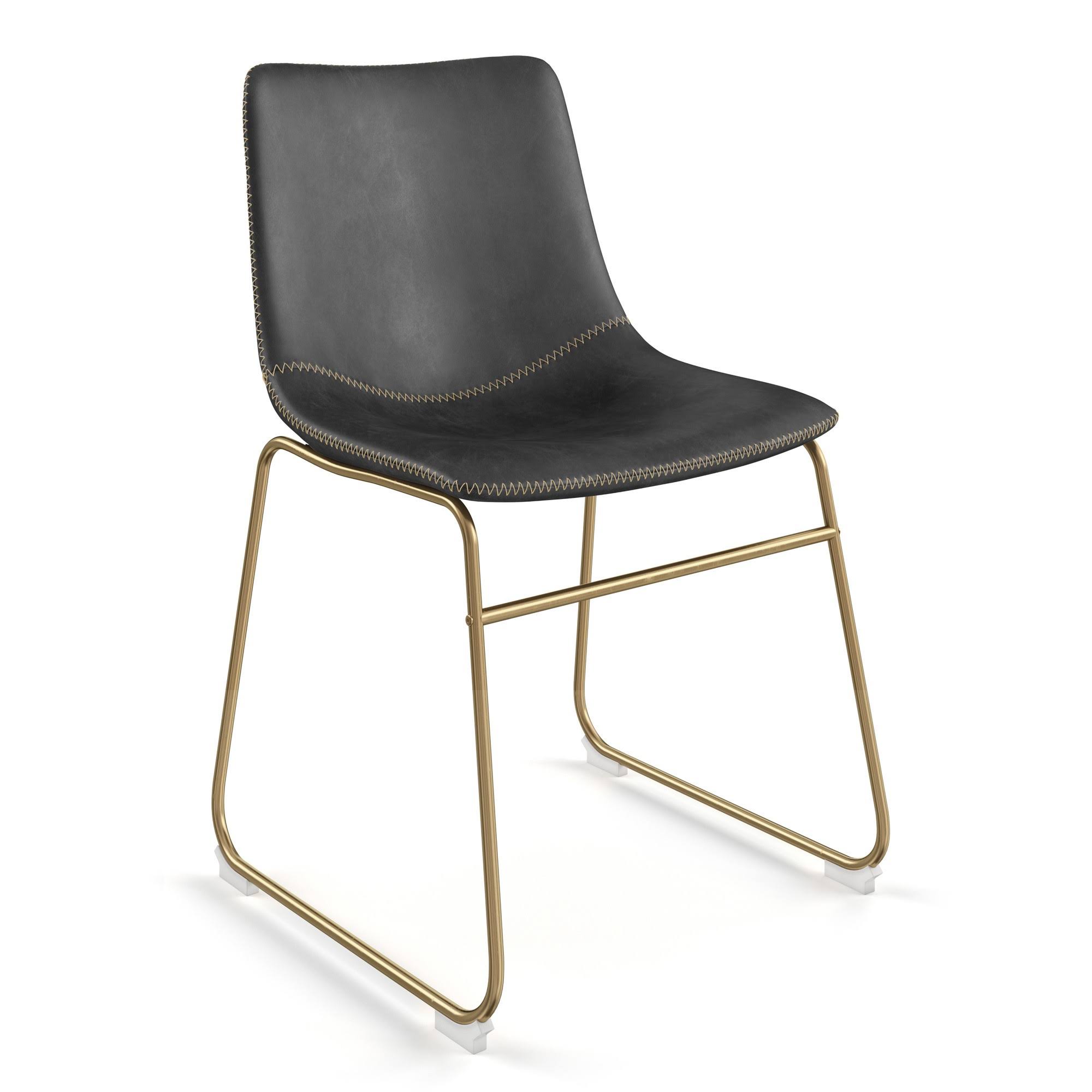 Aeon Furniture Chair in Black and Gold - Set of 2