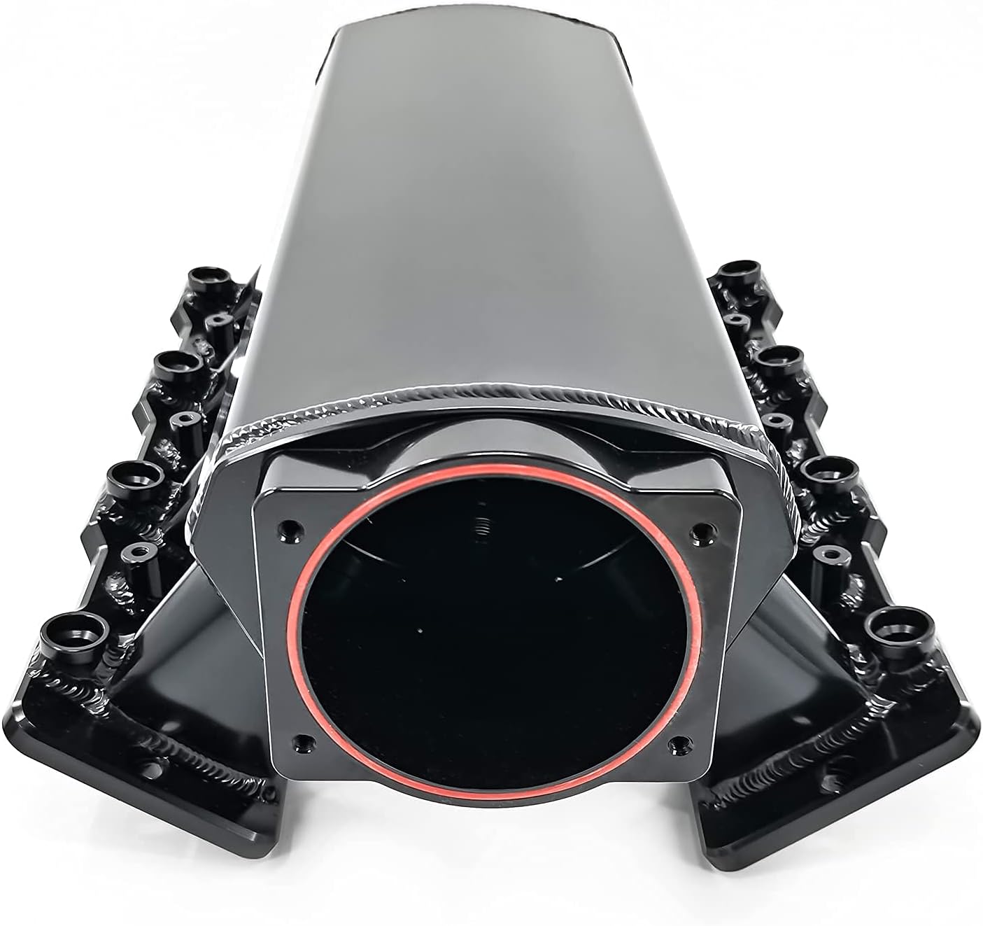 DIMAIER Intake Manifold Fit 102mm Throttle Body Sheet Metal Fabricated EFI 15 Degree Throttle Opening Compatible with Cadillac Chevrolet GMC Corvette Pontiac GTO Saab 9-7X Aero LS LS1 LS2 LS6 Heads