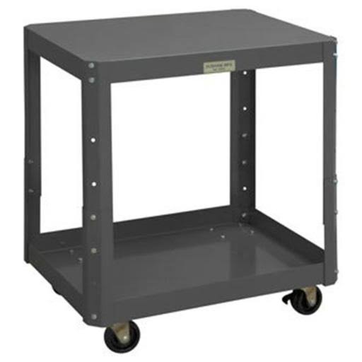 Durham MTMA182428-1K23PO95 4 in. Adjustable Height Mobile Machine Table Gray - 1000 lbs