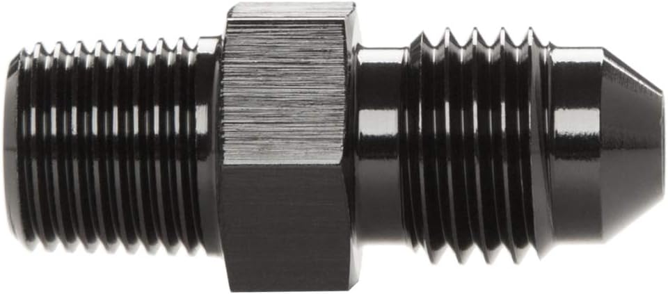 Podavelle 4AN Male Flare to 1/8 NPT Pipe Fitting Adapter Union Connector Straight Aluminum Black