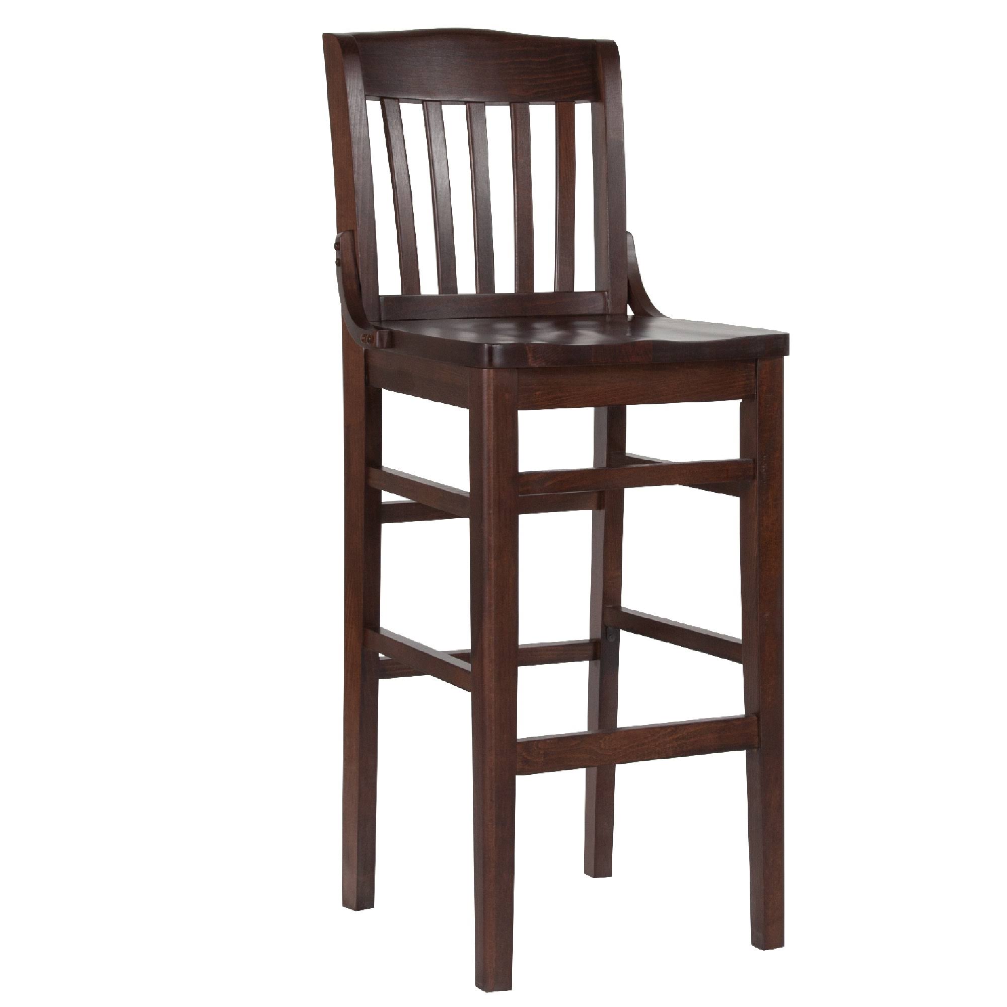 44x22 Walnut Brown Hercules Series School House Back Restaurant Barstool