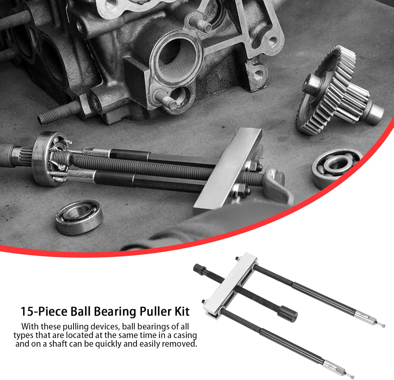 BILITOOLS 15-Piece Bearing Puller Kit Ball Bearing Extractor Bearing Removal Tool Set