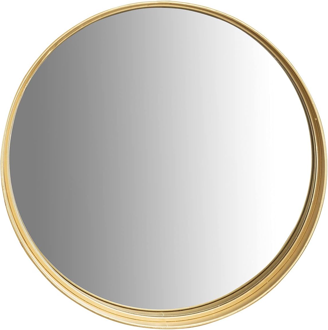 Creative Co-Op Round Accent Gold Metal Frame & Shelf Reflective Mirrors
