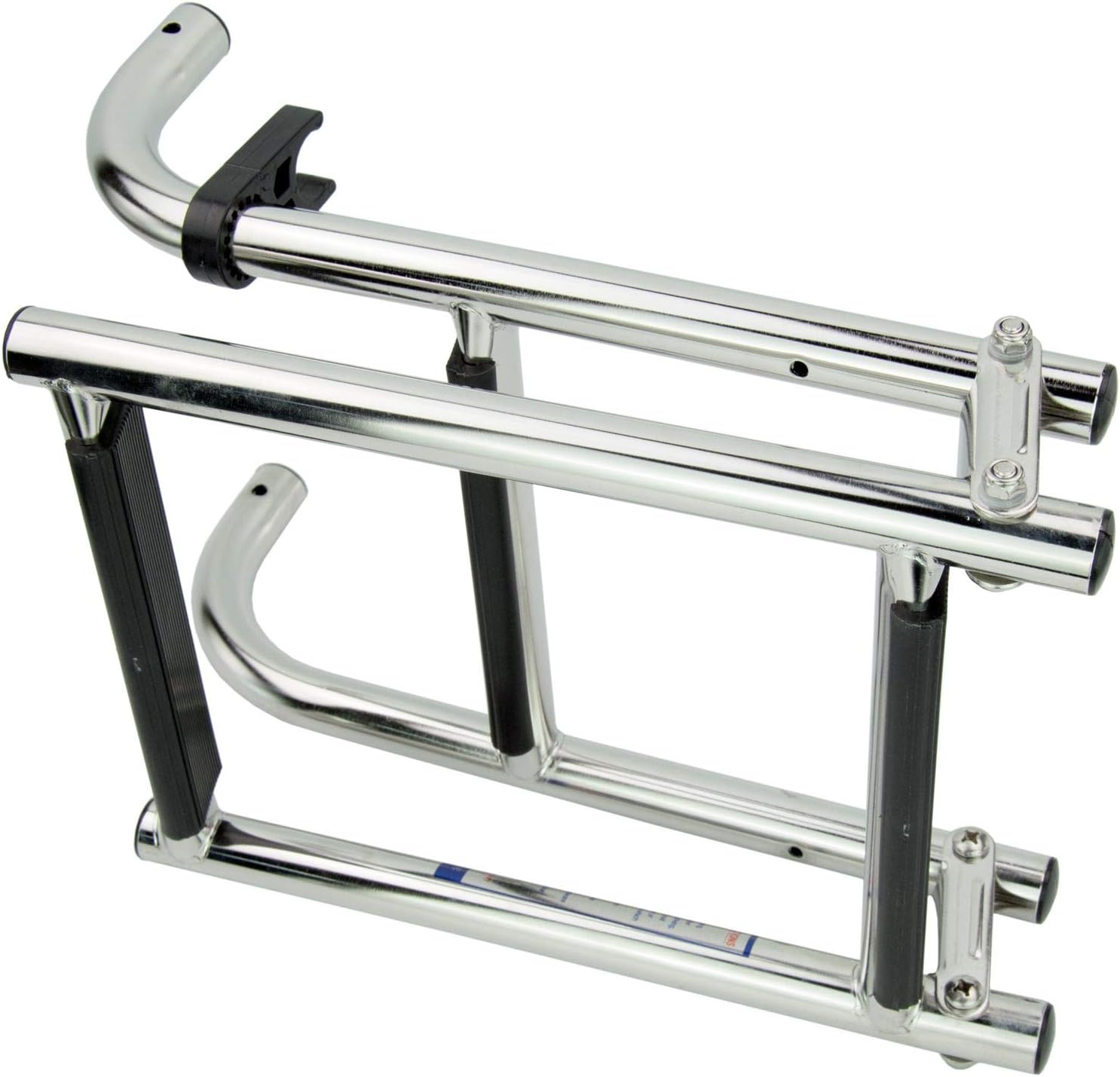 3 Steps Foldable Boat Ladder, Stainless Steel Marine Boarding Ladder Pontoon Boat Folding Ladder with Rubber Grips for Fishing Boat Swimming Pool Docks Kayak Yacht Pack of 2