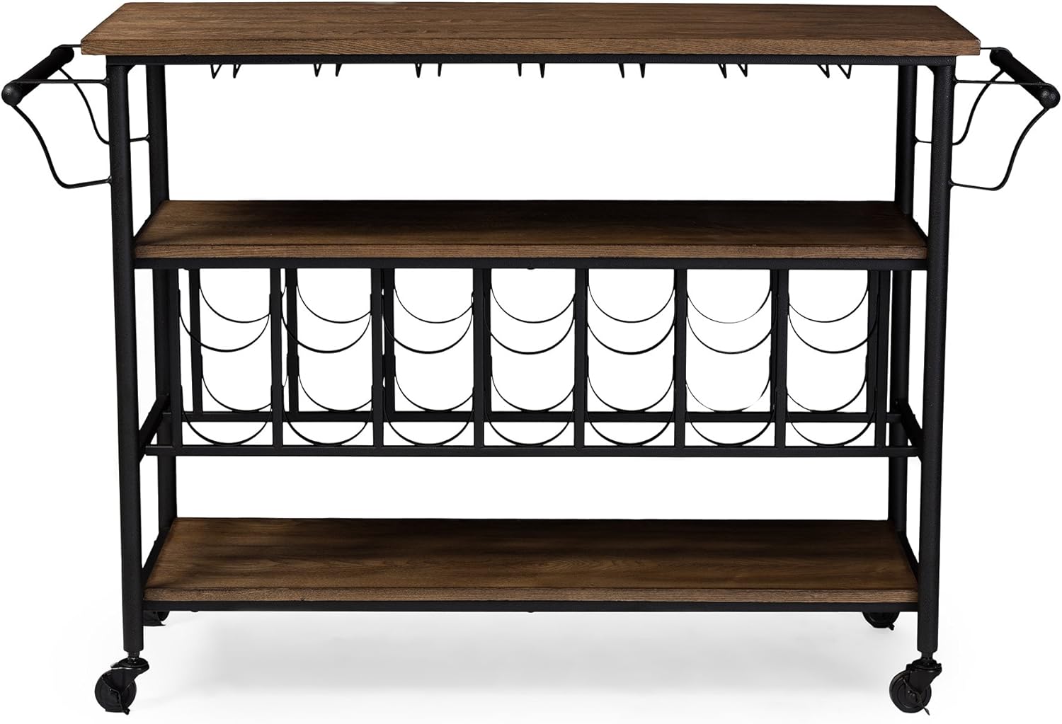 Baxton Studio YLX-9044 Serving-carts, 47.8 x 17.5 x 32, Black