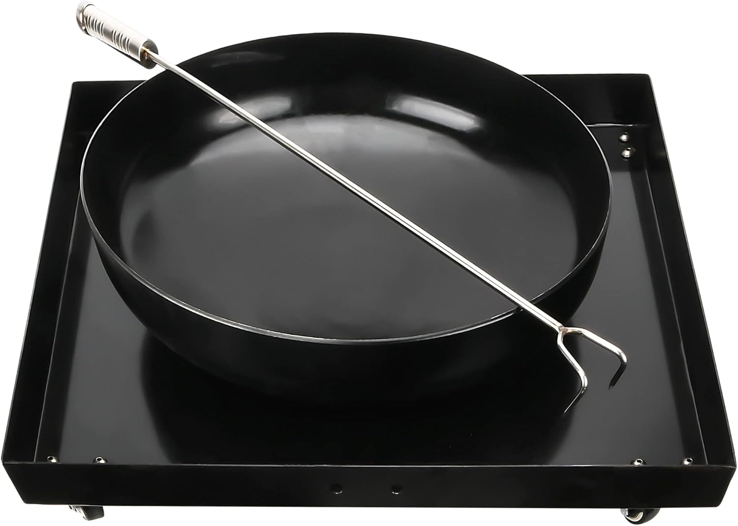 Firepit on Wheels - Rollaway Compact Wood Fire Pit Space Saving Metal Portable Outdoor Firepit Bonfire for Outside Wood Burning Fireplace on Wheels for Patio, Porch, Camping, Balconies, BBQ's & Garden