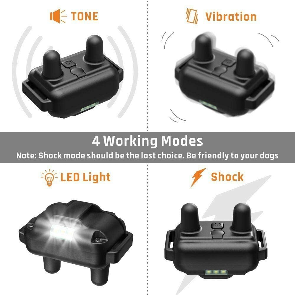 Heaflex Dog Training Electric Collar, Waterproof Rechargeable, 2600ft Remote Dog Shock Collar with LED Light, Beep, Vibration, Shock for Medium/Large Breed 2 Electronic Collars Dogs Pack of 2
