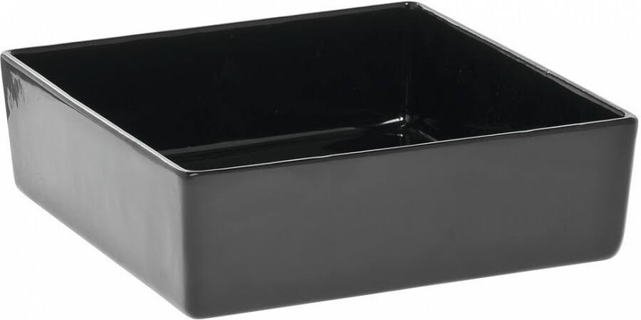 Tablecraft CW4004BK Black 10x22 x 10x22 x 3x22 Cast Aluminum Square Straight Sided Bowl