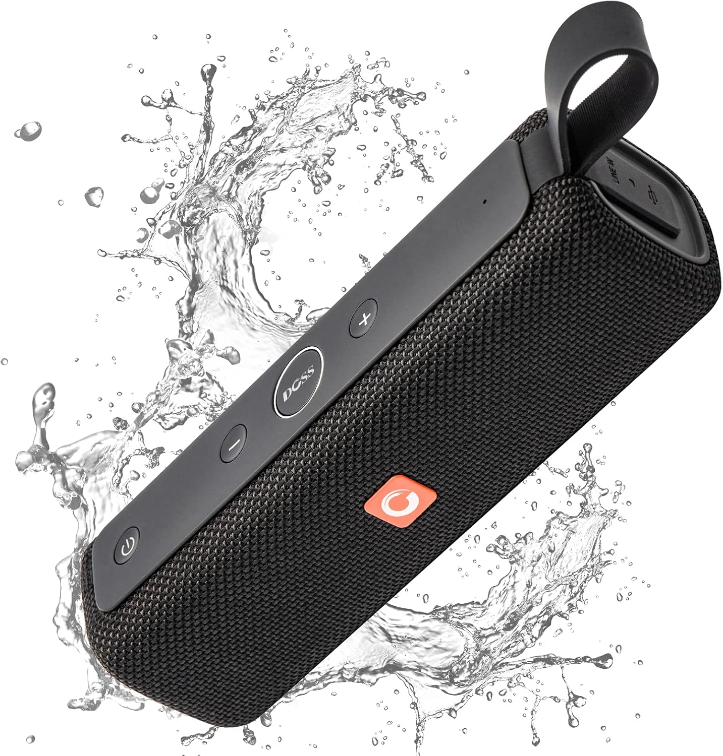 Bluetooth Speaker, DOSS E-go II Portable Bluetooth Speaker with 12W Superior Sound and Bass, IPX6 Waterproof, Built-in Mic, 12H Playtime, Wireless Speaker for Home, Beach, Outdoor and Travel - Grey