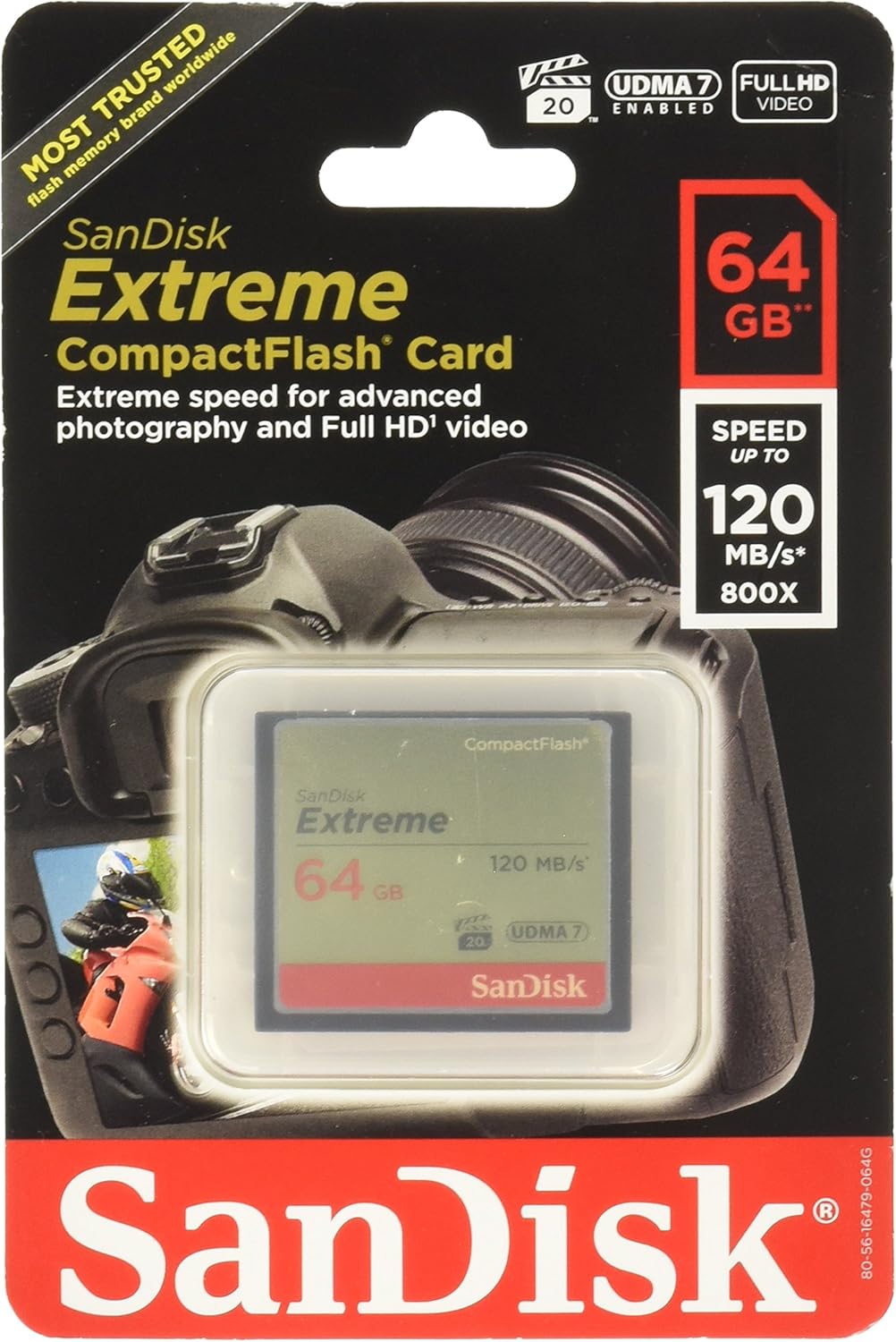 Sandisk Extreme CompactFlash Memory Card - 64 GB (SDCFXS-064G-A46) Pack of 2
