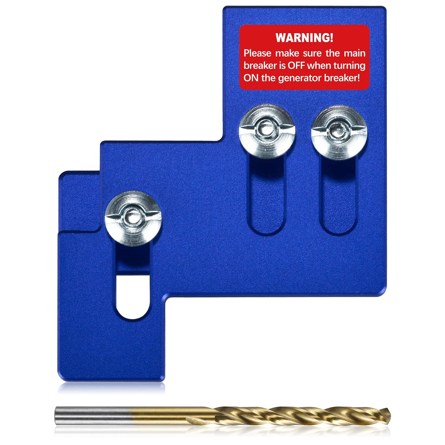 LATING Anodized Generator Interlock Kit for Main Square D QO or Homeline 100 or 125 Amp Electrical Panels with 3/4 to 7/8 Inches Spacing, Brushed Nickel