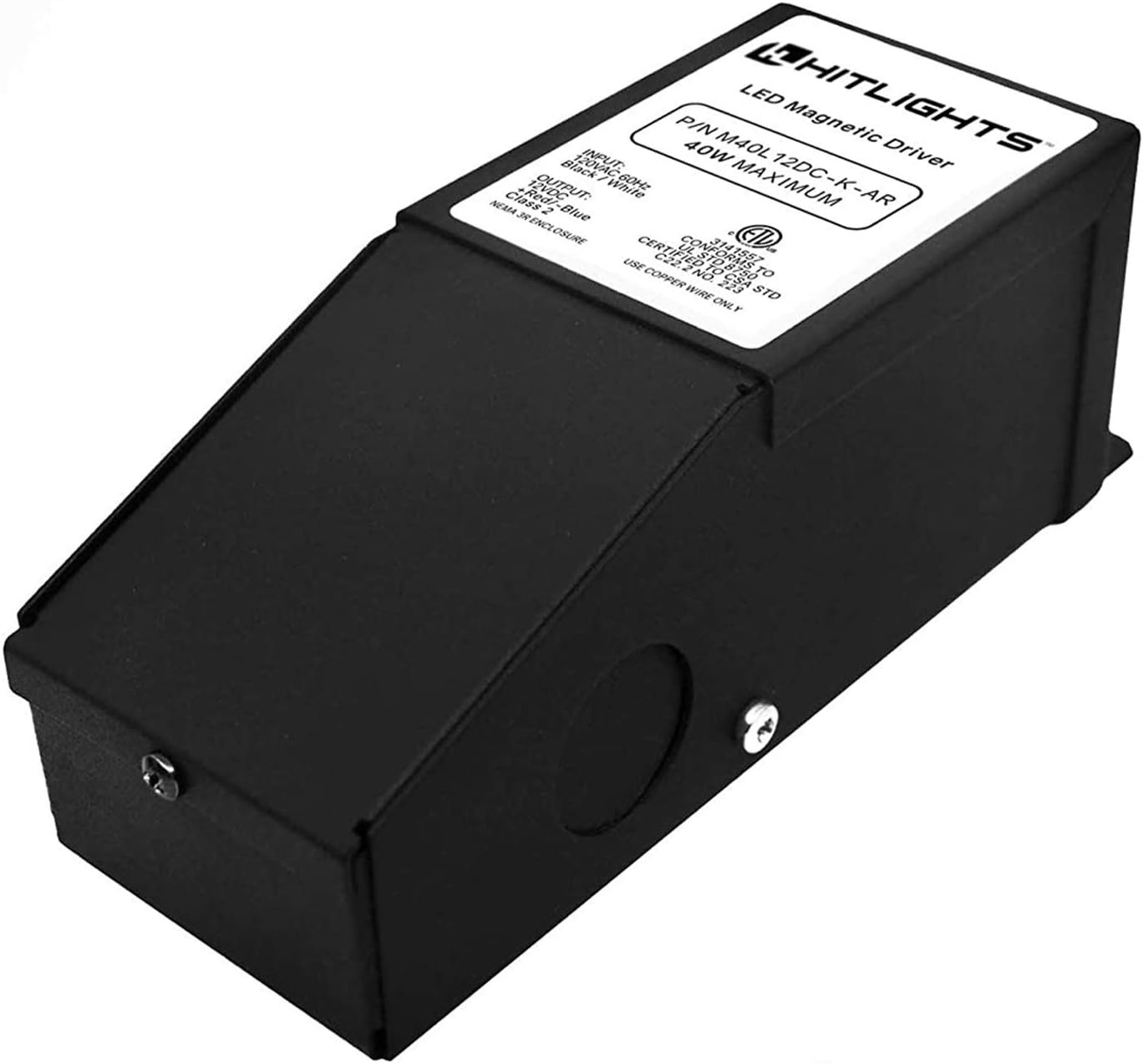 HitLights 40 Watt Dimmable LED Driver, 12V Magnetic Power Supply - 110V AC - 12V DC LED Transformer. Compatible with Lutron and Leviton for LED Strip Lights, Constant Voltage LED Products Pack of 2