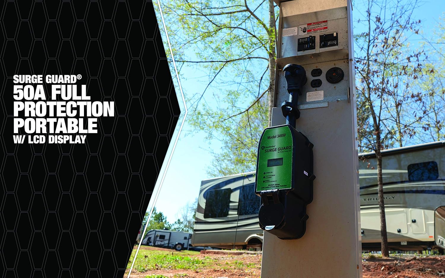 Southwire Surge Guard - Full Protection Portable with LCD Display, 50A Black