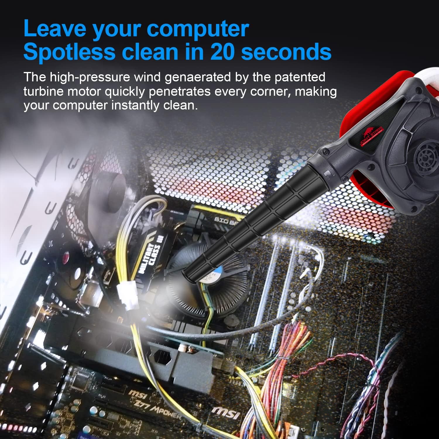 JOINT STARS Air Duster, Compressed Air Dusters, High-Power Air Blower for Computer, Electronic Duster, Compressed Air for Car Dust Blowing Tool,with Free Computer Cleaning Pack of 2