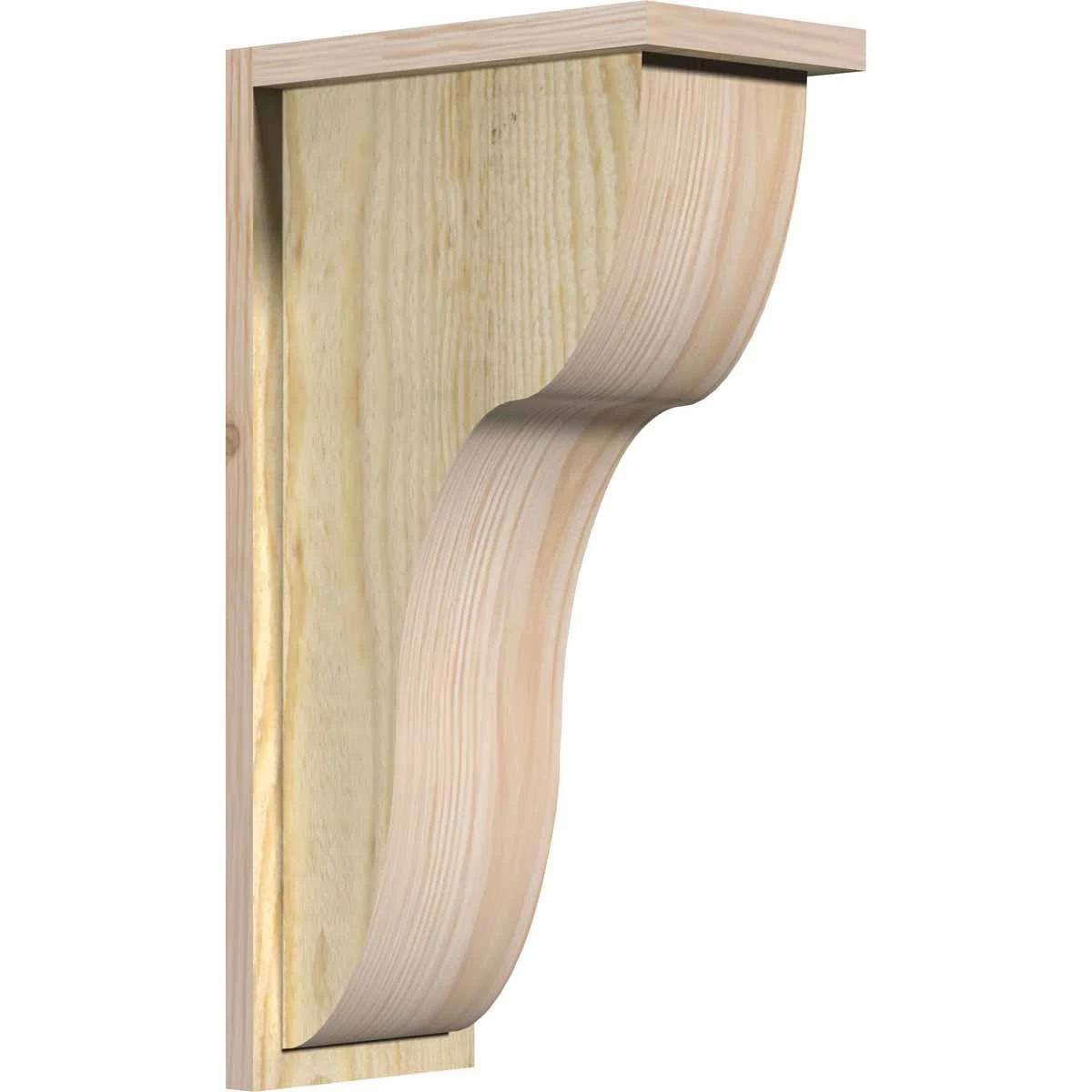 8x22W x 14x22D x 26x22H Carmel Rough Sawn Corbel w/Backplate, Douglas Fir