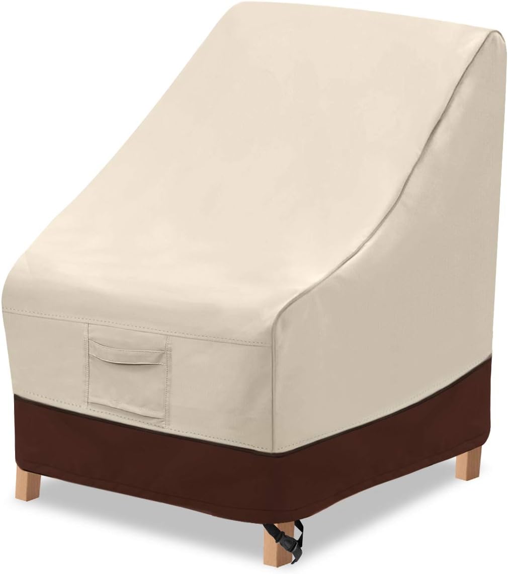 Vailge Outdoor High Back Chair Cover,Waterproof Patio Chair Covers,600D Heavy Duty Veranda Chair Cover Anti-UV Lawn Patio Furniture Chair Cover - 35 L x 28W x 35