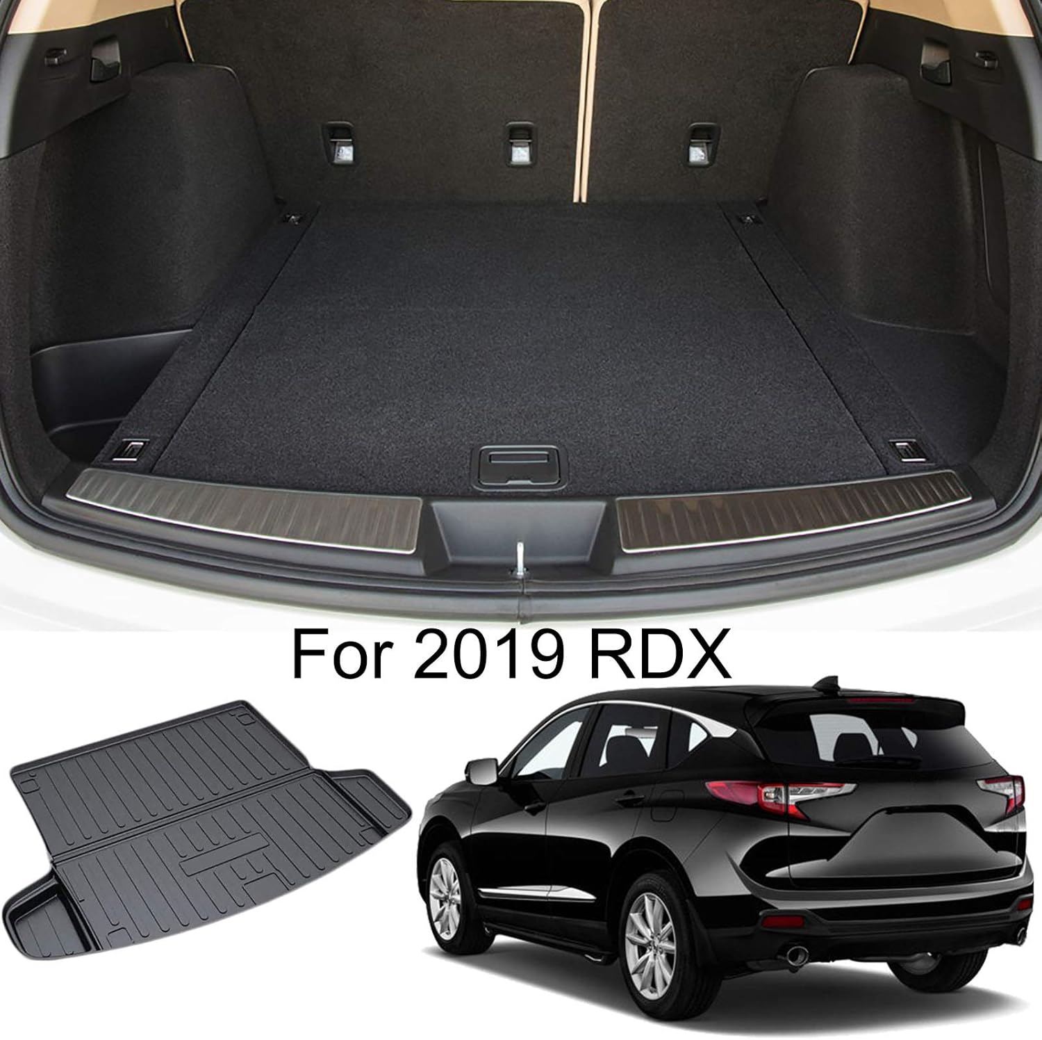 Kaungka Cargo Liner Rear Cargo Tray Trunk Floor Mat Waterproof Protector Compatible with 2019 Acura RDX RDX
