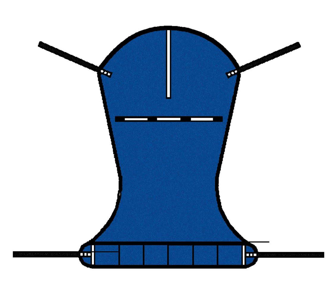 Invacare Sling, Solid Divided Leg with Headrest, Extra Large