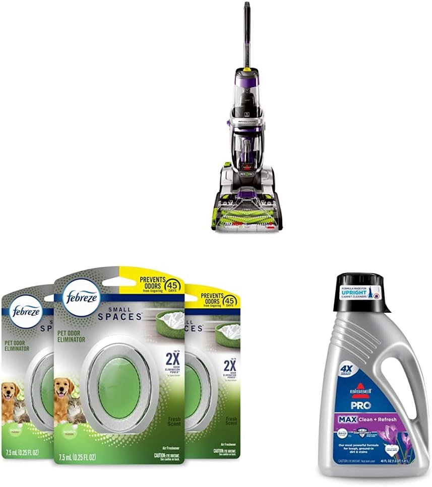 Bissell ProHeat 2X Revolution Max Clean Pet Pro Full-Size Carpet Cleaner, 1986, with Antibacterial Formula and Bonus 3