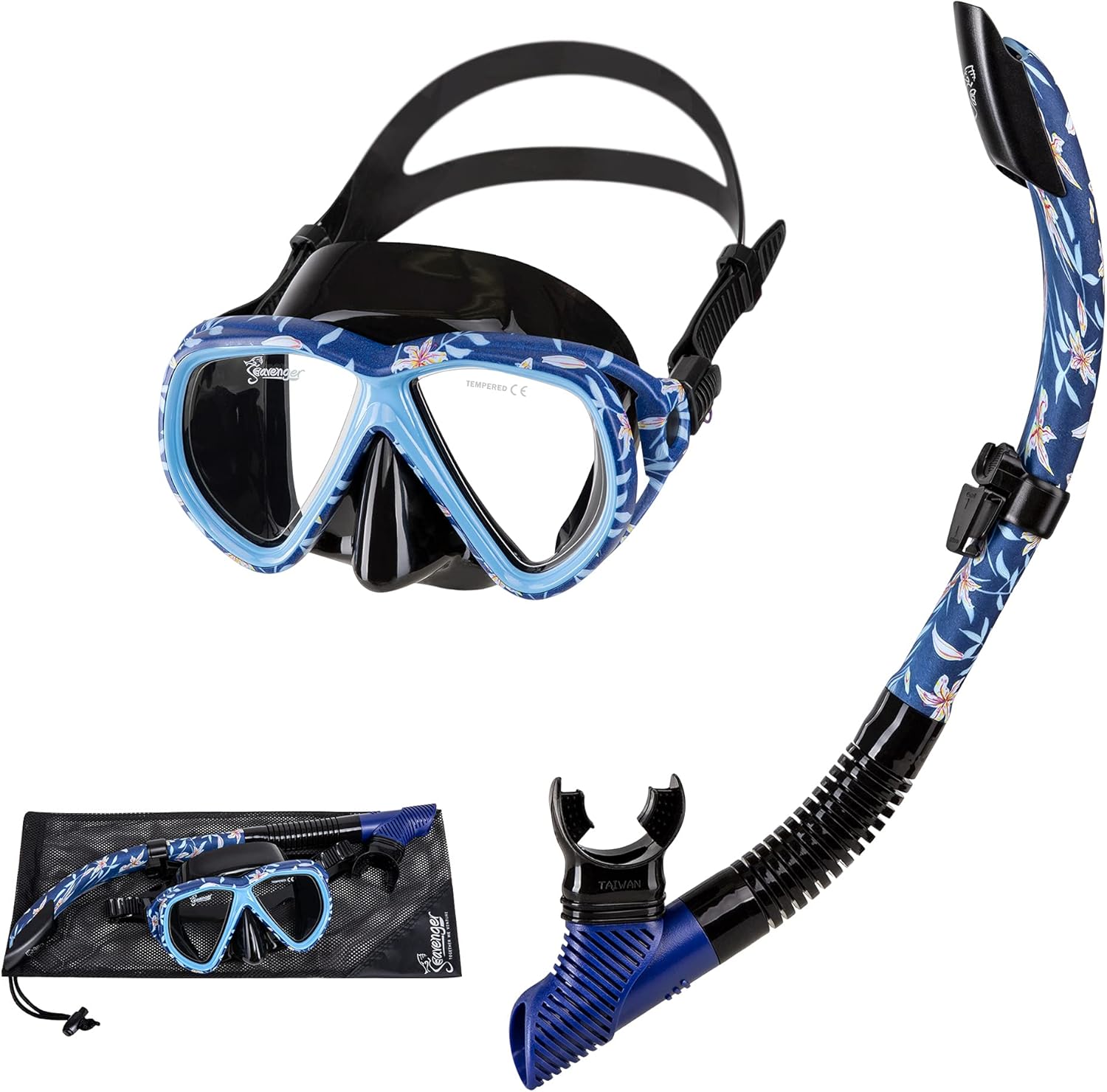 Seavenger Hanalei Snorkel and Anti-Fog Mask Set Pack of 2