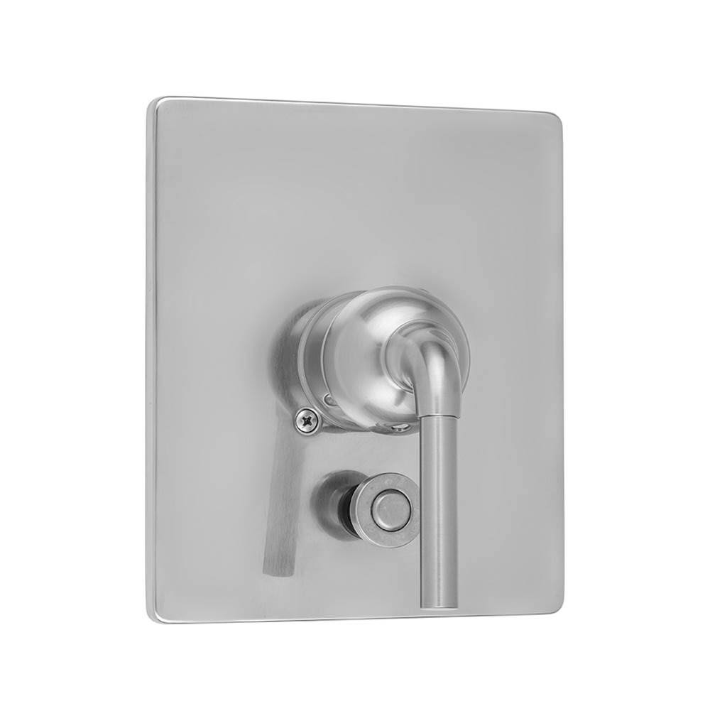 Jaclo A527-TRIM-WH Rectangle Plate with Straight Lever Trim for Pressure Balance Valve with Built-in Diverter White