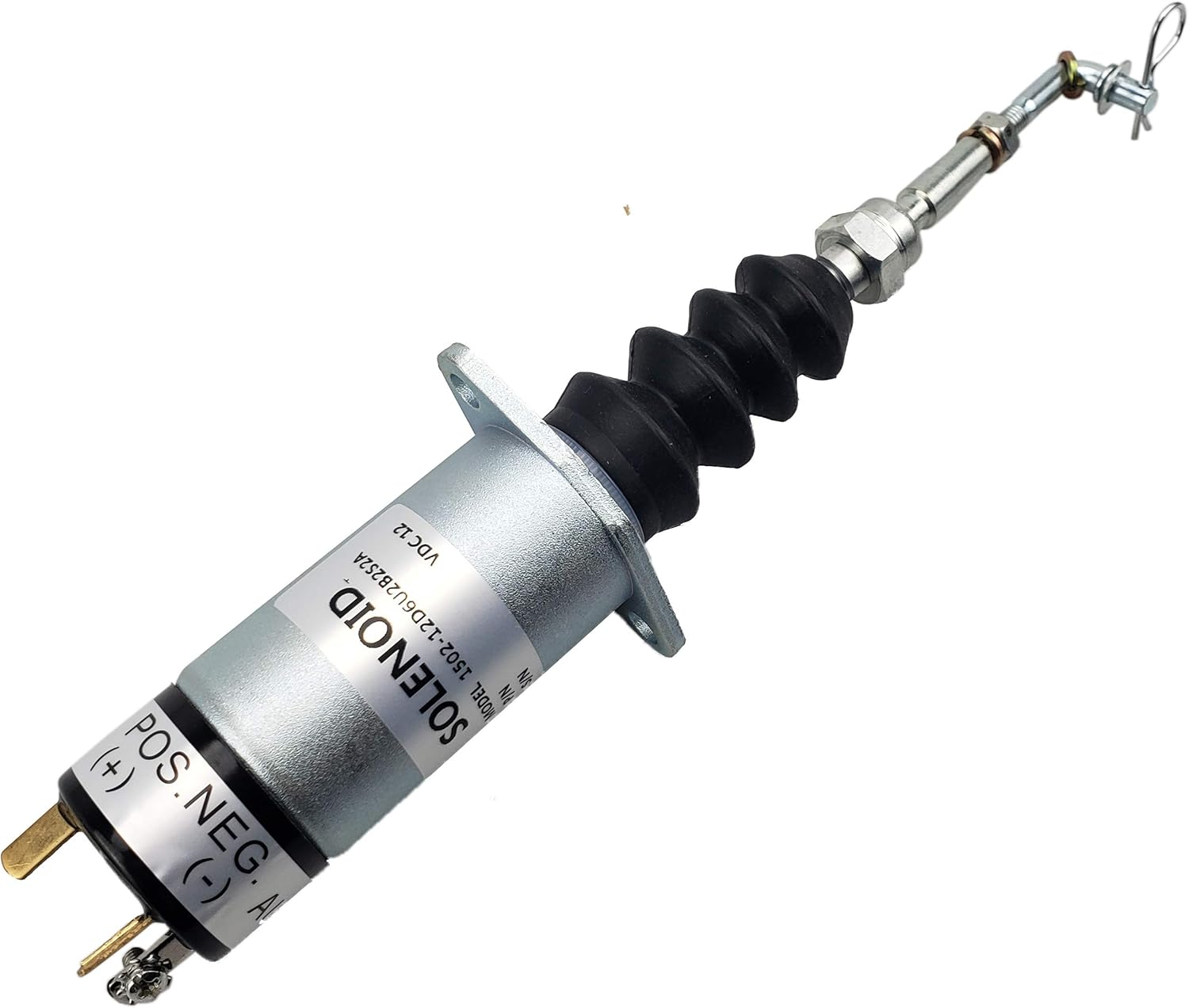 MaySpare Fuel Shutoff Solenoid 1502-12D6U2B2S2A Compatible With Woodward 307-2546 1502 Series 12VDC Pack of 2