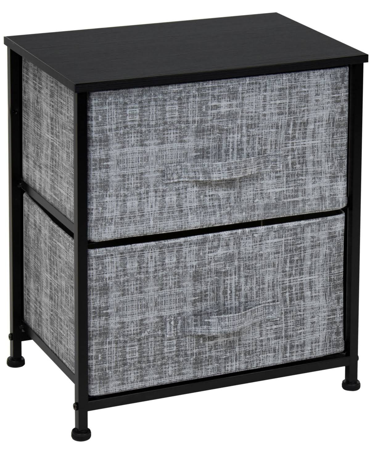 Sorbus 2-Drawer Chest Dresser - Gray, Black