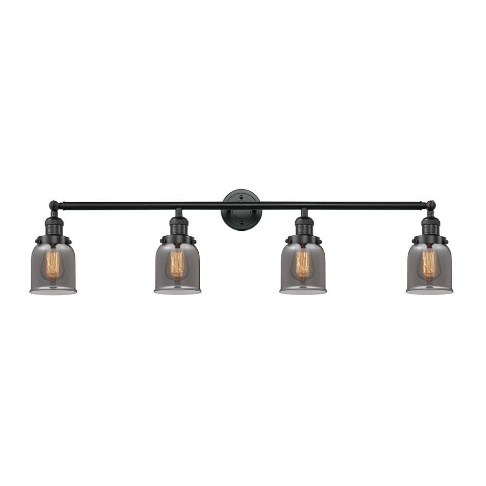 Innovations 215-BK-G53-LED Matte Black Small Bell 4 Light Bath Vanity Light
