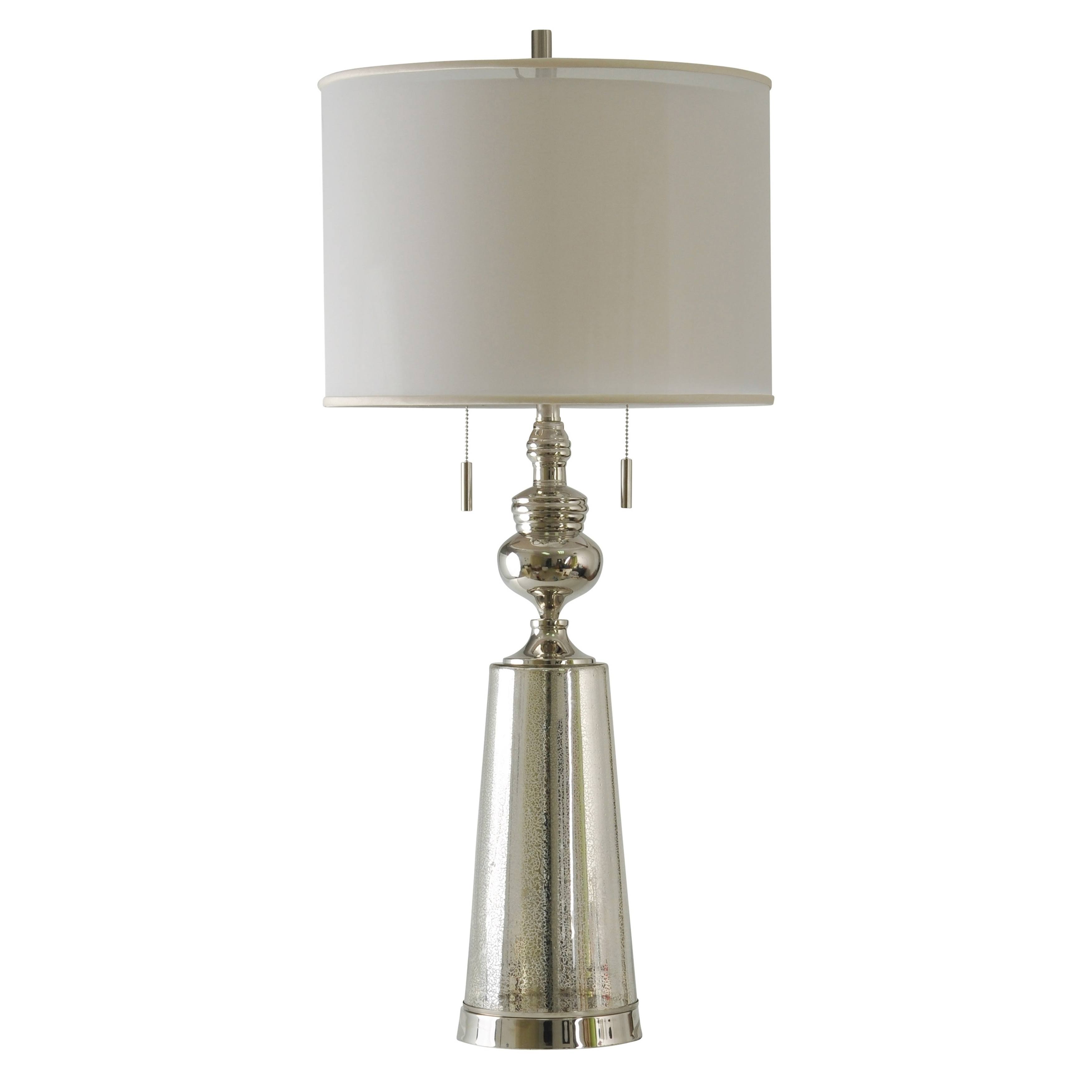 Stylecraft Nickel with Northbay Table Lamp - White Hardback Fabric Shade