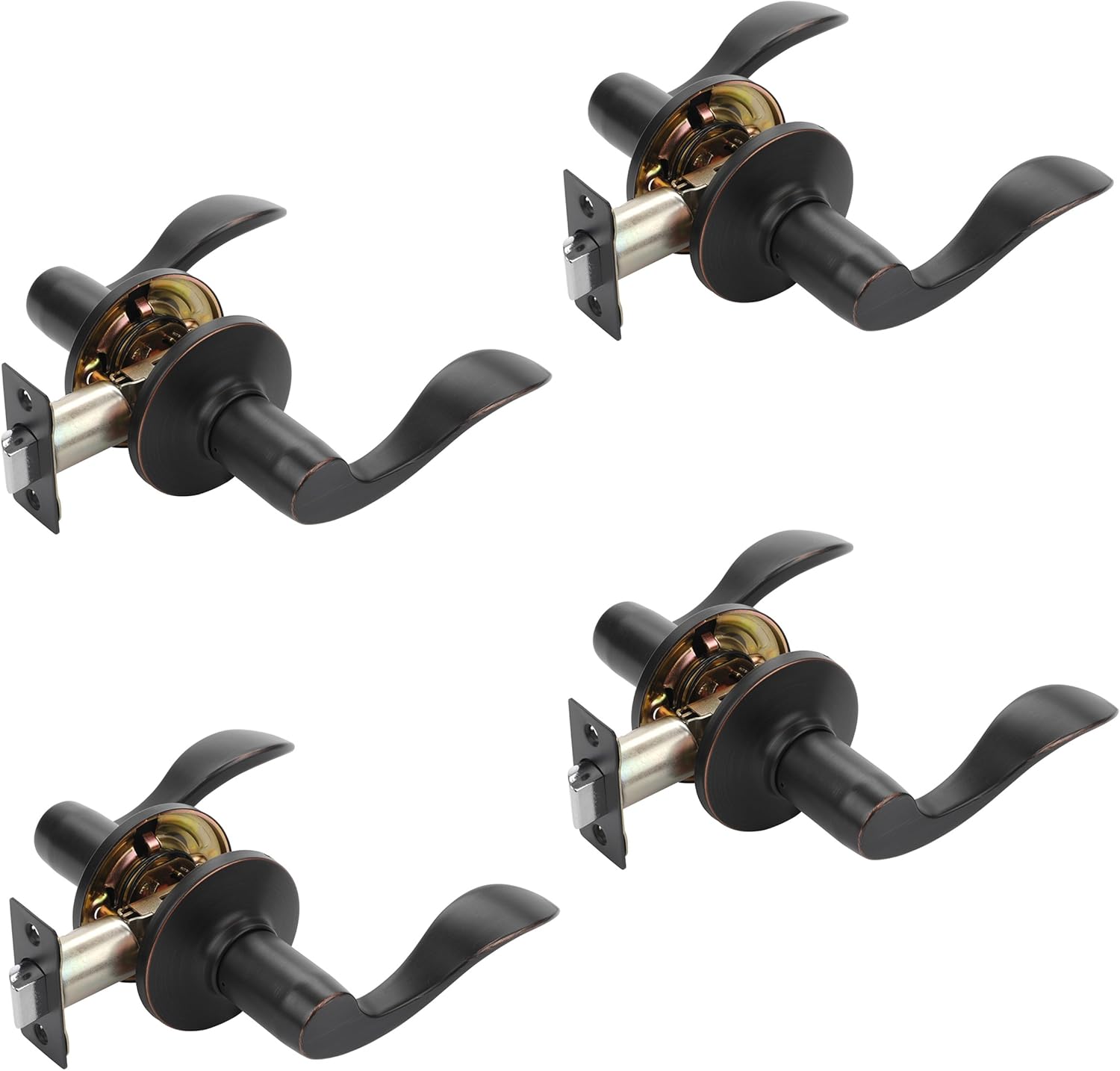 Dynasty Hardware HER-82-12P Heritage Lever Passage Set, Aged Oil Rubbed Bronze, Contractor Pack (3 Pack) Pack of 2