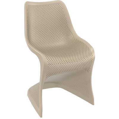 Stacking Patio Dining Side Chair (Set of 2) Color: Taupe