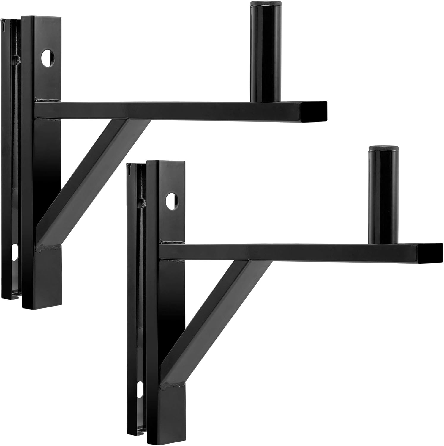 LyxPro Wall Mount Speaker Bracket for Professional Audio PA Speaker Holder Set of 2 Pair Heavy Duty Metal Supports 90 Lbs. Weight Capacity Interchangeable Posts Black - LYXWSB15B Pack of 2
