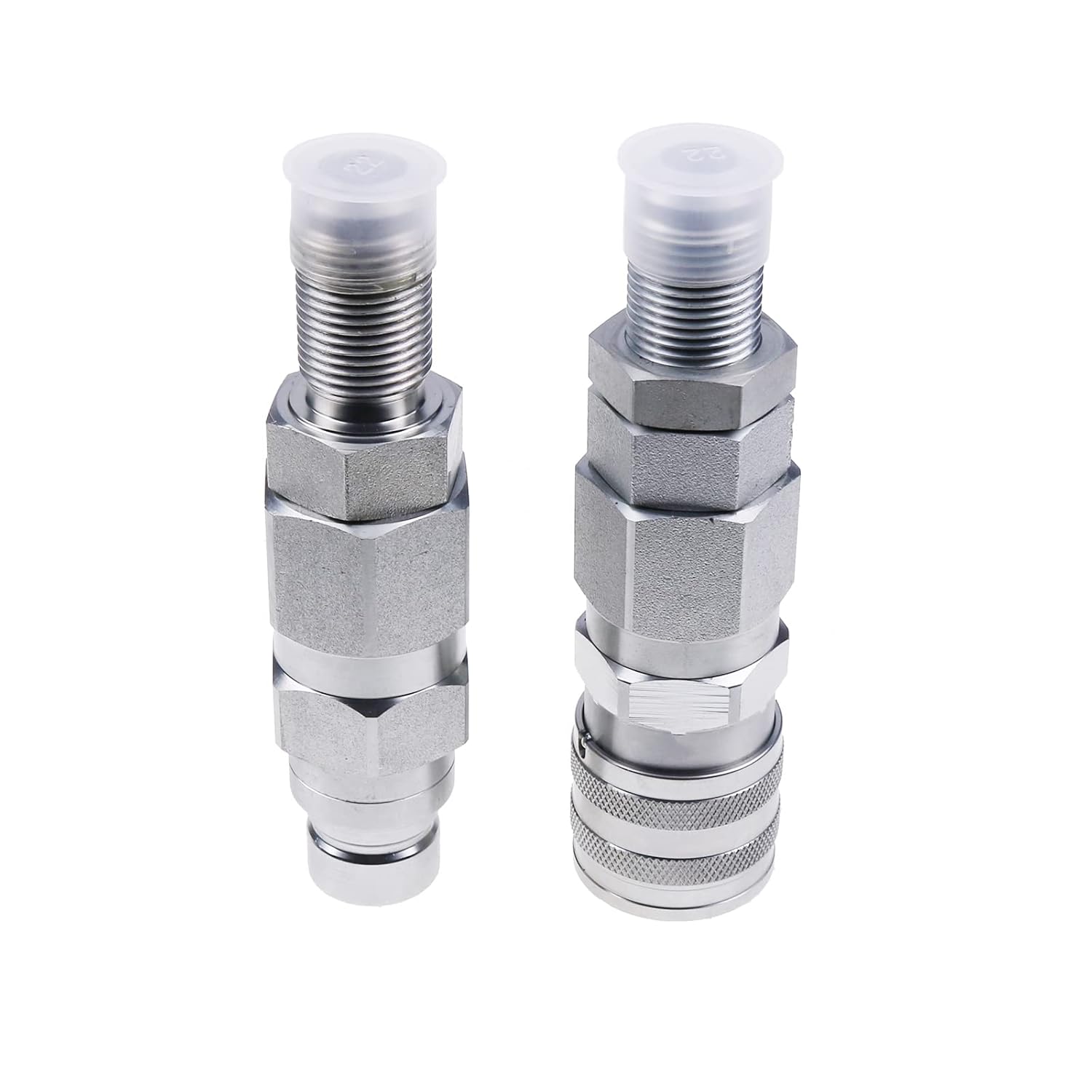 FridayParts 10 JIC Thread 1/2 Flat Face Hydraulic Quick Connect Coupler Set for Bobcat New Holland Case GEHL Pack of 2