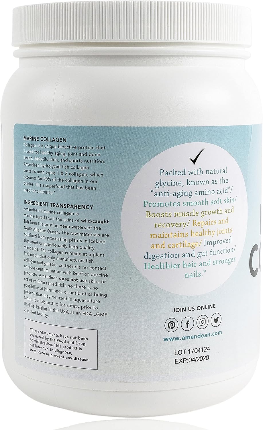 Premium Anti-Aging Marine Collagen Powder 17.6 Oz | Wild-Caught Hydrolyzed Fish Collagen Peptides | Type 1 & 3 Collagen Protein Supplement | Amino Acids for Skin, Hair, Nails | Paleo Friendly, Non-GMO Pack of 2