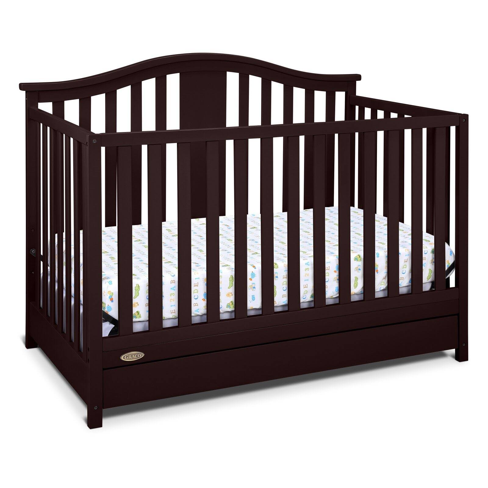Graco Solano 4 in 1 Convertible Crib with Drawer Espresso