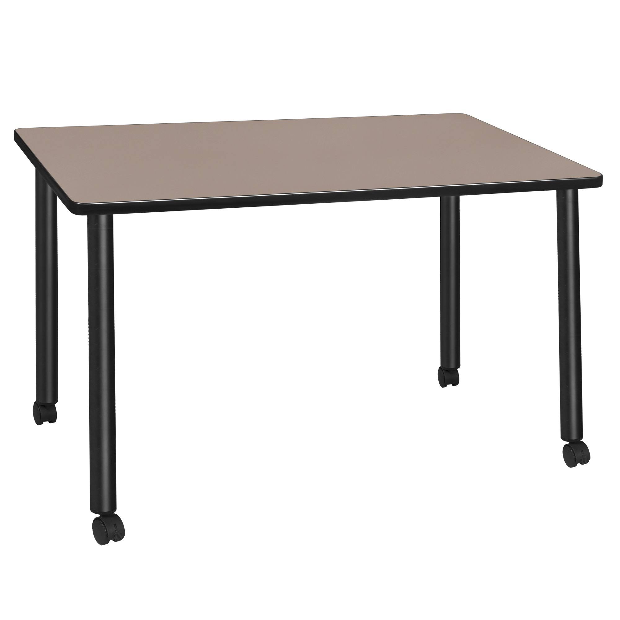 42x22 x 24x22 Kee Mobile Training Table- Beige/ Black