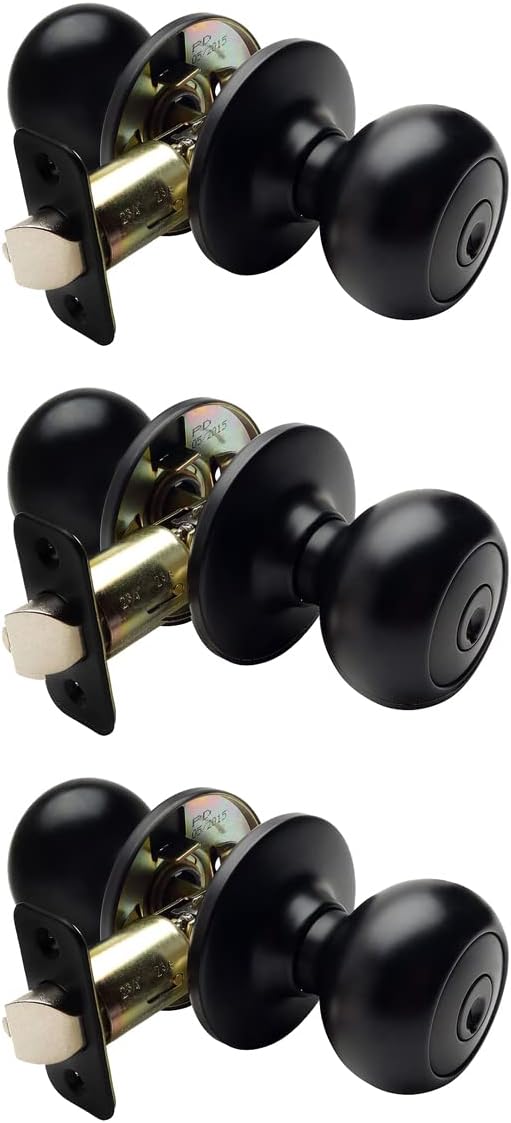 Designers Impressions Bedford Design Polished Chrome Round Privacy Door Knob (Bed & Bath)