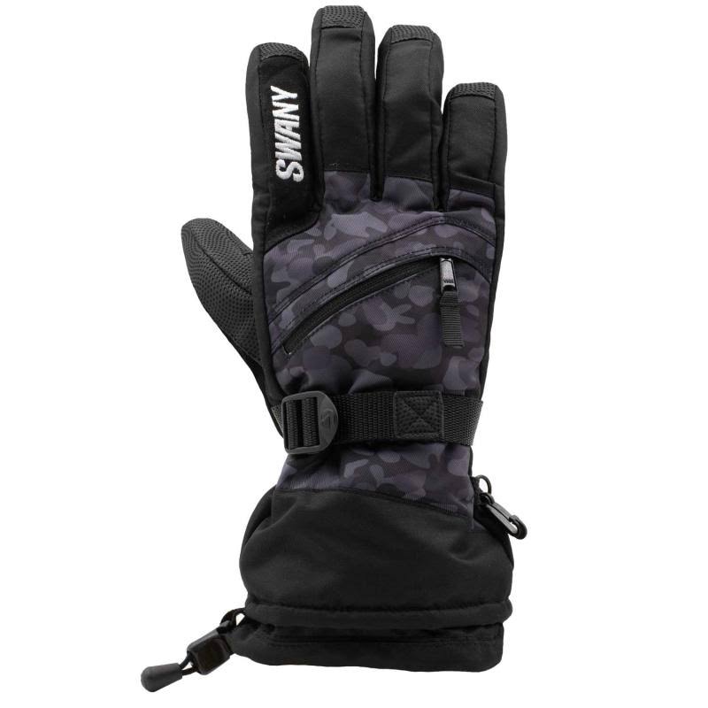 Swany X-Over Glove SX-85L Snow Gloves, Black/Camo / Large