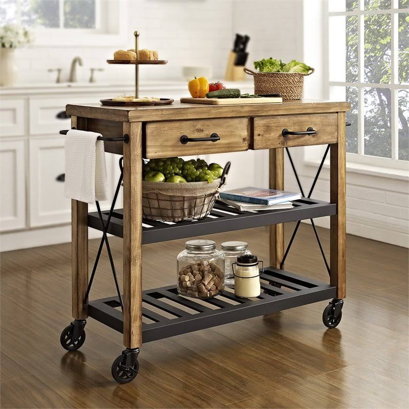 Pemberly Row Rack Industrial Kitchen Cart