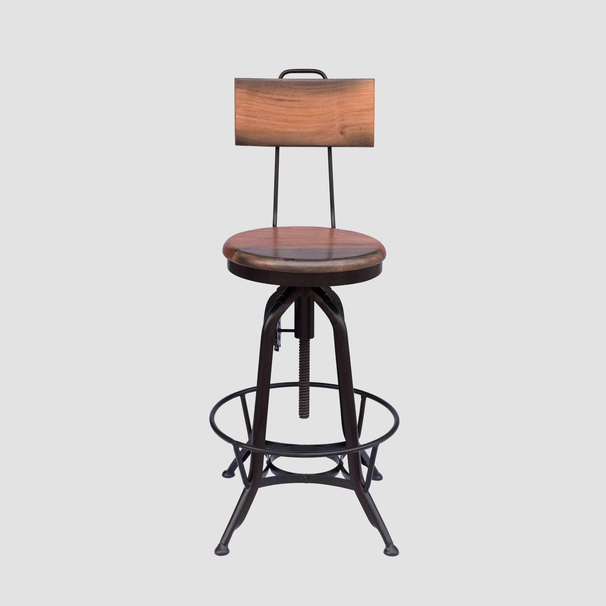 Clarkson Modern Industrial Adjustable Barstool Natural/Black - Christopher Knight Home