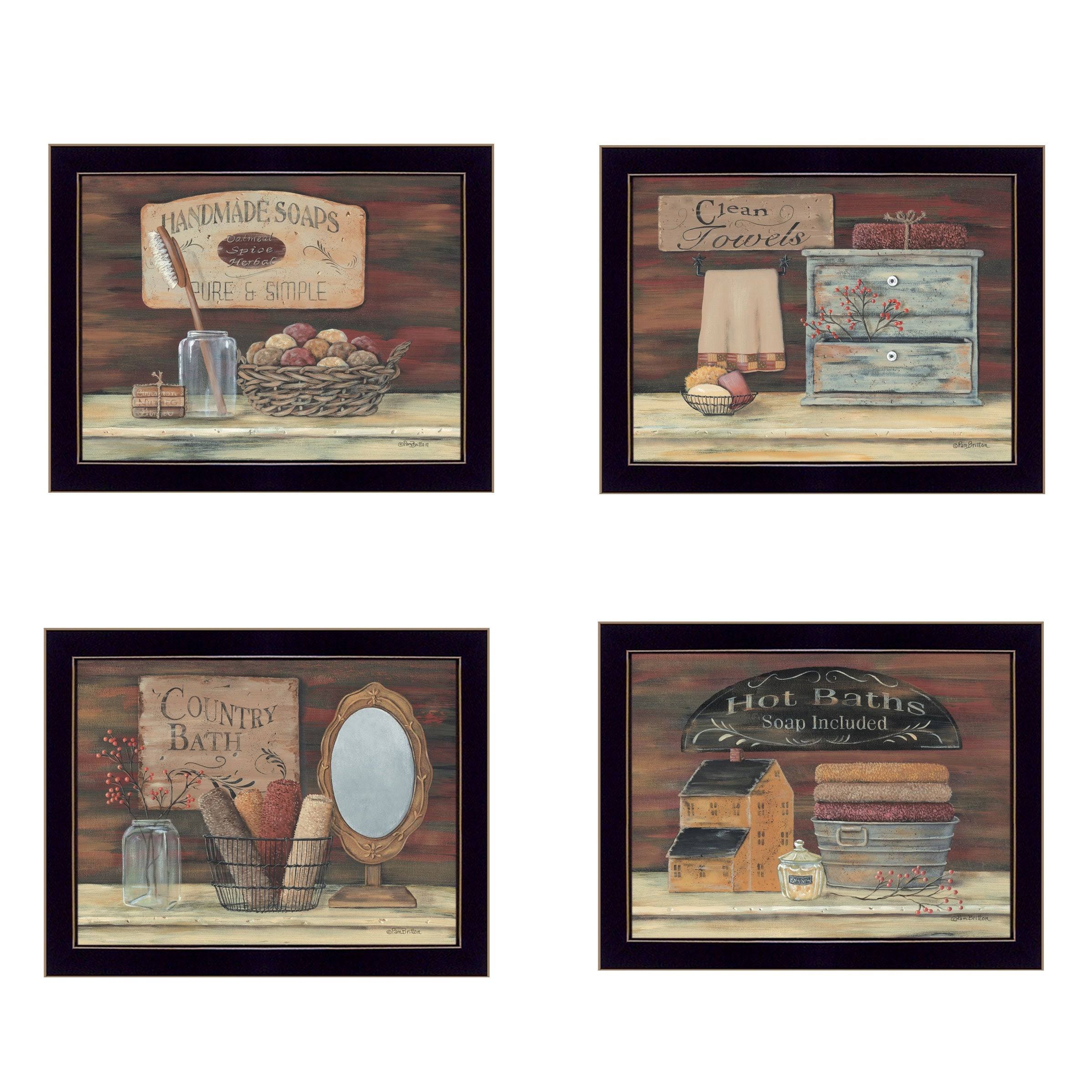 Bathroom Collection II 4-Piece Vignette by Pam Britton - Black