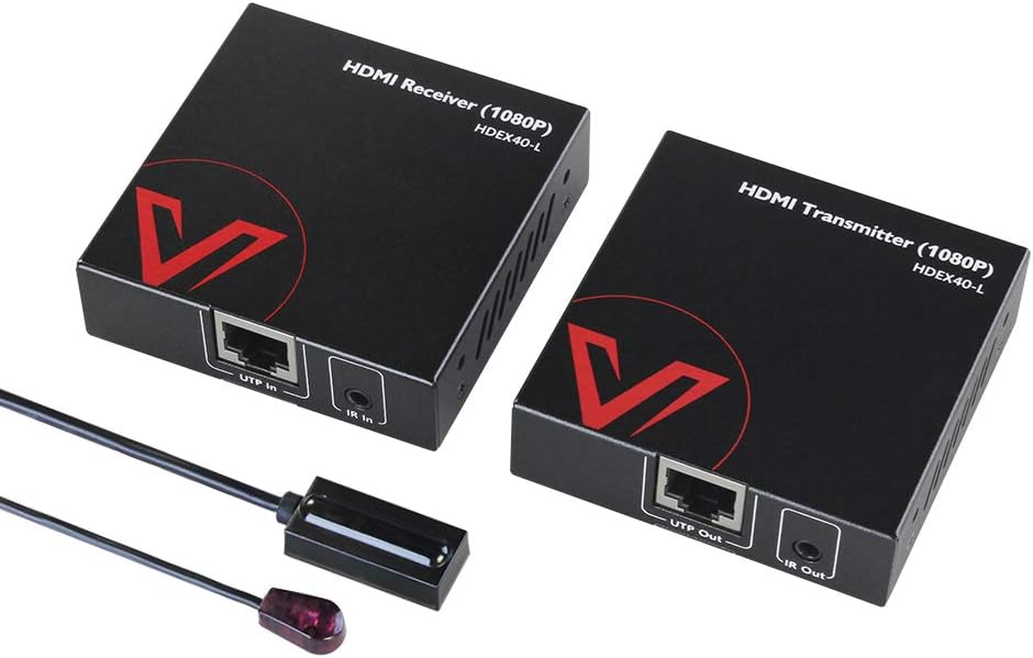 AV Access HDMI Extender Over Cat5e/6a/7 up to 1080P@60Hz 164ft/50m with IR Remote Control, FHD HDMI Balun, Supports PoE/PoC Function