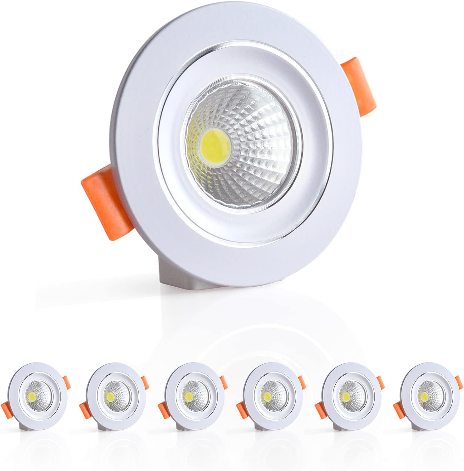 Floodoor Boat Recessed Ceiling Light, 12V LED Light for RV Interior, 3 inch Small Recessed Cabinet Lighting, 4000k Cool White LED RV Puck Lights, Super Slim Downlights Camper Interior Lights(6 Pack)