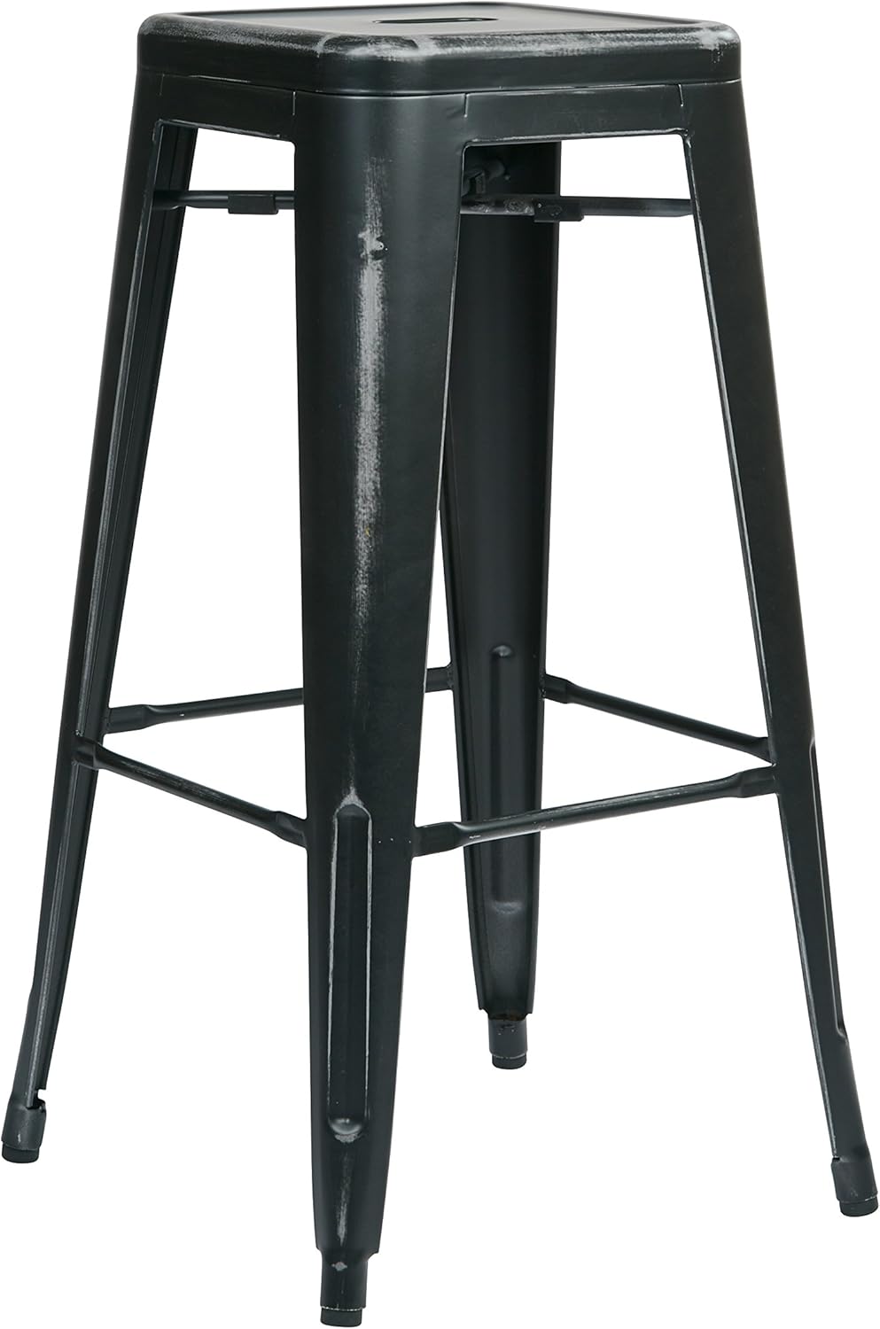 OSP Home Furnishings Bristow Antique Metal Barstool, 30-Inch, Antique Black, 4-pack